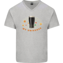 My Guiness Universe Mens V-Neck Cotton T-Shirt Sports Grey