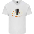 My Guiness Universe Mens V-Neck Cotton T-Shirt White