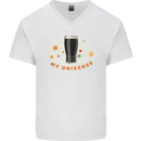 My Guiness Universe Mens V-Neck Cotton T-Shirt White