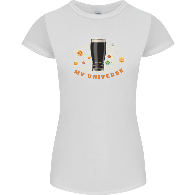 My Guiness Universe Womens Petite Cut T-Shirt White