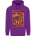 My Heart Belongs to Dogs & Pizza Funny Childrens Kids Hoodie Purple