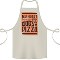 My Heart Belongs to Dogs & Pizza Funny Cotton Apron 100% Organic Natural