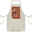 My Heart Belongs to Dogs & Pizza Funny Cotton Apron 100% Organic Natural