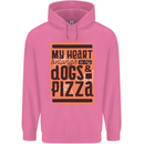 My Heart Belongs to Dogs & Pizza Funny Mens 80% Cotton Hoodie Azelea