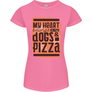 My Heart Belongs to Dogs & Pizza Funny Womens Petite Cut T-Shirt Azalea