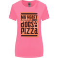 My Heart Belongs to Dogs & Pizza Funny Womens Wider Cut T-Shirt Azalea