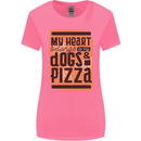 My Heart Belongs to Dogs & Pizza Funny Womens Wider Cut T-Shirt Azalea