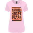 My Heart Belongs to Dogs & Pizza Funny Womens Wider Cut T-Shirt Light Pink