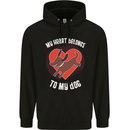 My Heart Belongs to my Dog Funny Childrens Kids Hoodie Black