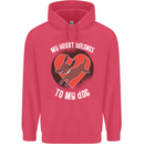 My Heart Belongs to my Dog Funny Childrens Kids Hoodie Heliconia