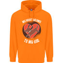 My Heart Belongs to my Dog Funny Childrens Kids Hoodie Orange