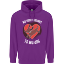 My Heart Belongs to my Dog Funny Childrens Kids Hoodie Purple