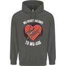 My Heart Belongs to my Dog Funny Childrens Kids Hoodie Storm Grey