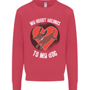 My Heart Belongs to my Dog Funny Kids Sweatshirt Jumper Heliconia