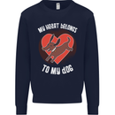 My Heart Belongs to my Dog Funny Kids Sweatshirt Jumper Navy Blue