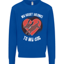 My Heart Belongs to my Dog Funny Kids Sweatshirt Jumper Royal Blue