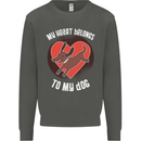 My Heart Belongs to my Dog Funny Kids Sweatshirt Jumper Storm Grey