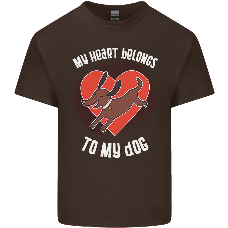 My Heart Belongs to my Dog Funny Kids T-Shirt Childrens Chocolate