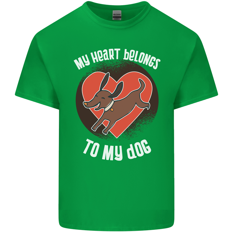 My Heart Belongs to my Dog Funny Kids T-Shirt Childrens Irish Green