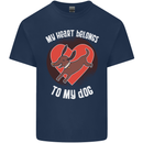 My Heart Belongs to my Dog Funny Kids T-Shirt Childrens Navy Blue