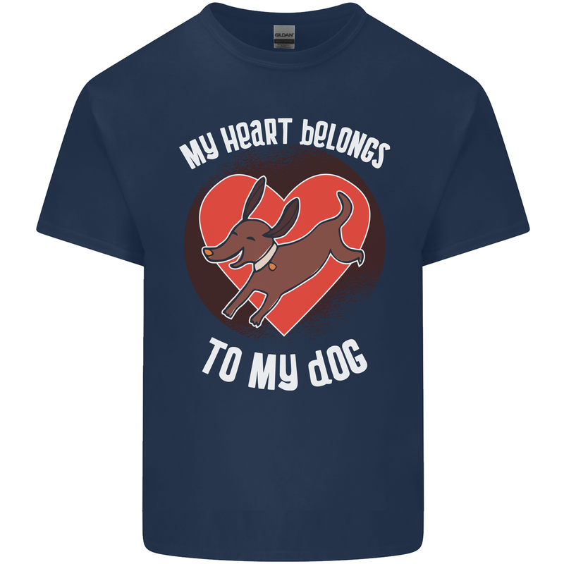 My Heart Belongs to my Dog Funny Kids T-Shirt Childrens Navy Blue