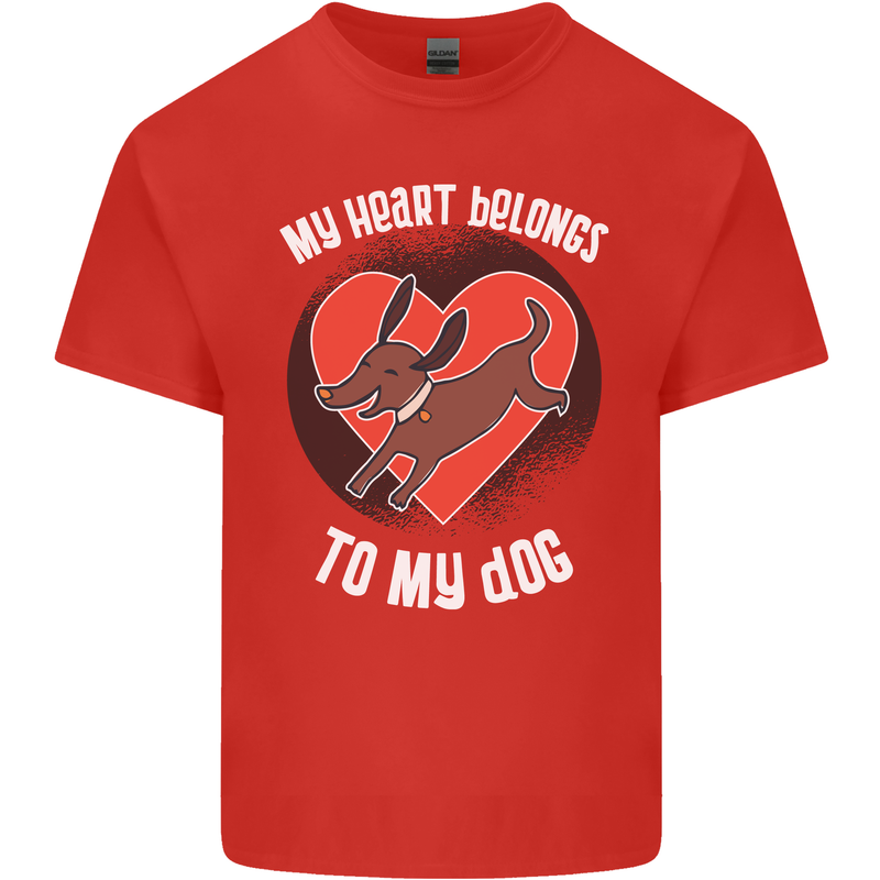 My Heart Belongs to my Dog Funny Kids T-Shirt Childrens Red