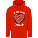 My Heart Belongs to my Dog Funny Mens 80% Cotton Hoodie Bright Red