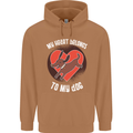 My Heart Belongs to my Dog Funny Mens 80% Cotton Hoodie Caramel Latte