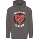 My Heart Belongs to my Dog Funny Mens 80% Cotton Hoodie Charcoal