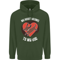 My Heart Belongs to my Dog Funny Mens 80% Cotton Hoodie Forest Green