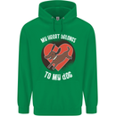 My Heart Belongs to my Dog Funny Mens 80% Cotton Hoodie Irish Green