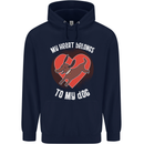 My Heart Belongs to my Dog Funny Mens 80% Cotton Hoodie Navy Blue