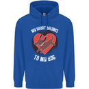 My Heart Belongs to my Dog Funny Mens 80% Cotton Hoodie Royal Blue