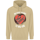 My Heart Belongs to my Dog Funny Mens 80% Cotton Hoodie Sand