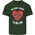 My Heart Belongs to my Dog Funny Mens Cotton T-Shirt Tee Top Forest Green