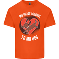 My Heart Belongs to my Dog Funny Mens Cotton T-Shirt Tee Top Orange