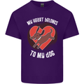 My Heart Belongs to my Dog Funny Mens Cotton T-Shirt Tee Top Purple