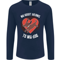 My Heart Belongs to my Dog Funny Mens Long Sleeve T-Shirt Navy Blue