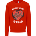 My Heart Belongs to my Dog Funny Mens Sweatshirt Jumper Bright Red