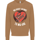 My Heart Belongs to my Dog Funny Mens Sweatshirt Jumper Caramel Latte