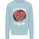 My Heart Belongs to my Dog Funny Mens Sweatshirt Jumper Light Blue