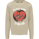 My Heart Belongs to my Dog Funny Mens Sweatshirt Jumper Sand