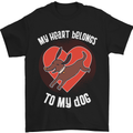 My Heart Belongs to my Dog Funny Mens T-Shirt Cotton Gildan Black