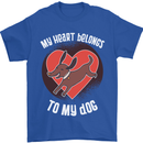 My Heart Belongs to my Dog Funny Mens T-Shirt Cotton Gildan Royal Blue