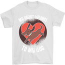 My Heart Belongs to my Dog Funny Mens T-Shirt Cotton Gildan White
