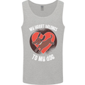 My Heart Belongs to my Dog Funny Mens Vest Tank Top Sports Grey