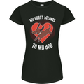 My Heart Belongs to my Dog Funny Womens Petite Cut T-Shirt Black