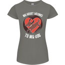 My Heart Belongs to my Dog Funny Womens Petite Cut T-Shirt Charcoal