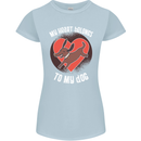 My Heart Belongs to my Dog Funny Womens Petite Cut T-Shirt Light Blue