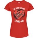 My Heart Belongs to my Dog Funny Womens Petite Cut T-Shirt Red